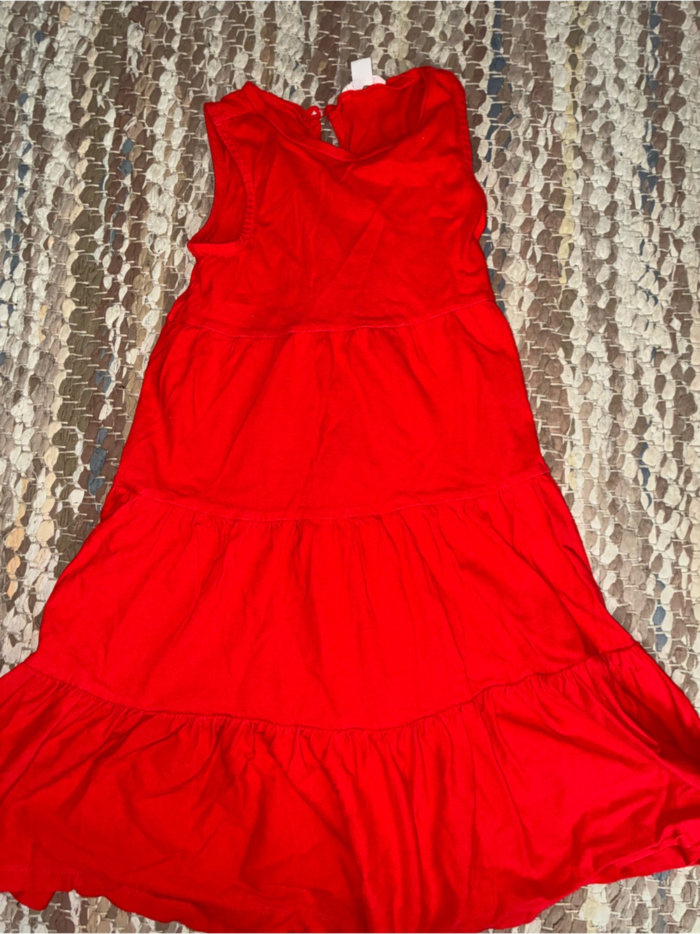 Crewcuts Red Tiered Sleeveless Cotton Dress